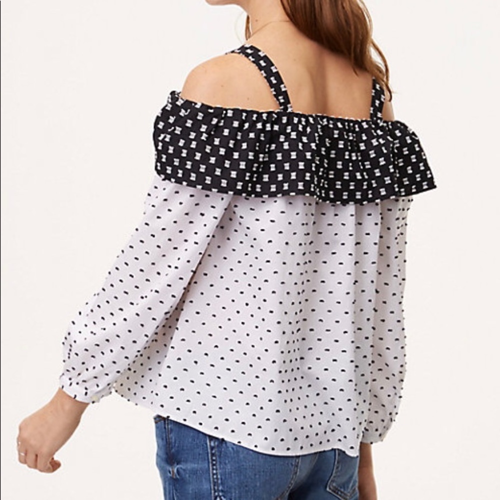 LOFT polka dot off the shoulder top